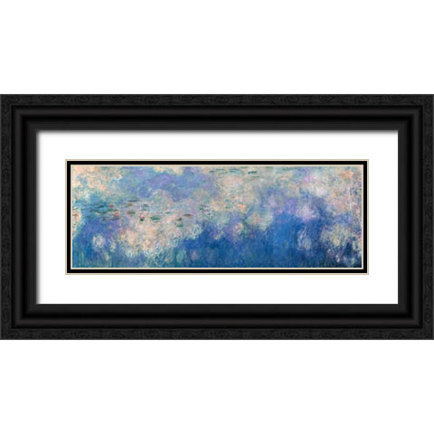 Waterlilies- The Clouds Black Ornate Wood Framed Art Print with Double Matting by Monet, Claude