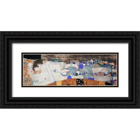The Three Ages of Woman Black Ornate Wood Framed Art Print with Double Matting by Klimt, Gustav