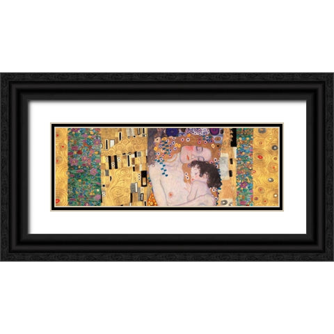Deco Panel-The Three Ages of Woman Black Ornate Wood Framed Art Print with Double Matting by Klimt, Gustav