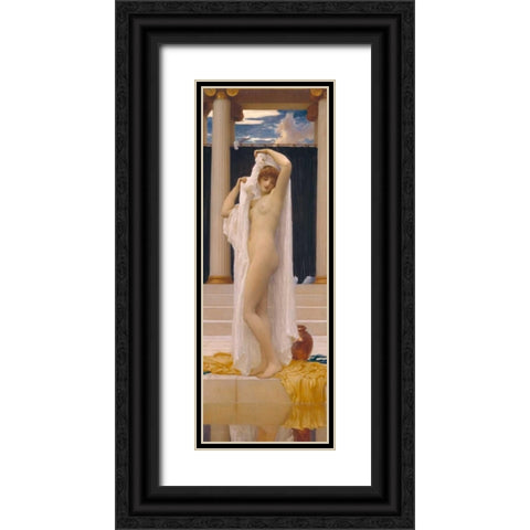 The Bath of Psyche Black Ornate Wood Framed Art Print with Double Matting by Leighton, Frederic