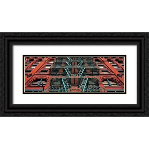 The Puck Building Facade Soho NYC Black Ornate Wood Framed Art Print with Double Matting by Berenholtz, Richard