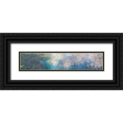 The Water Lilies - The Clouds Black Ornate Wood Framed Art Print with Double Matting by Monet, Claude