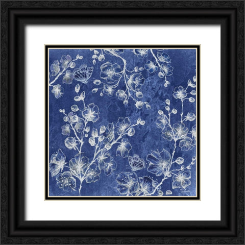 Indigo Asian Influence I Black Ornate Wood Framed Art Print with Double Matting by Tre Sorelle Studios