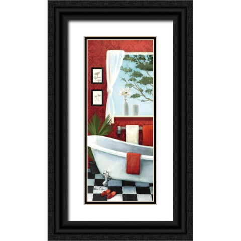 Bath with a View Panel I Black Ornate Wood Framed Art Print with Double Matting by Milan, Vittorio
