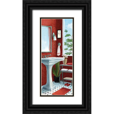 Bath with a View Panel II Black Ornate Wood Framed Art Print with Double Matting by Milan, Vittorio