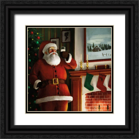 Christmas Eve Santa Black Ornate Wood Framed Art Print with Double Matting by Milan, Vittorio