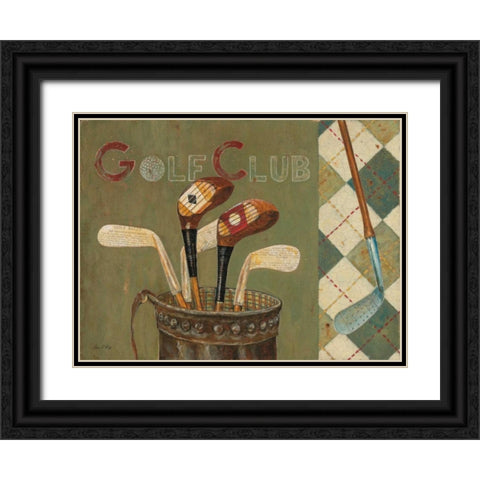 Golf Club Black Ornate Wood Framed Art Print with Double Matting by Fisk, Arnie