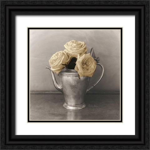 Trois Roses  Black Ornate Wood Framed Art Print with Double Matting by Atria, Cristin