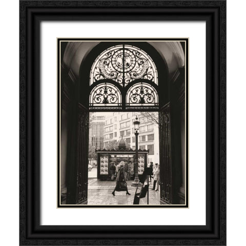 Filigree Iron Doors Black Ornate Wood Framed Art Print with Double Matting by Vandenack, Toby