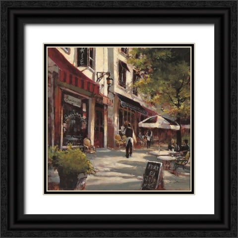 Boulevard Cafe Black Ornate Wood Framed Art Print with Double Matting by Heighton, Brent