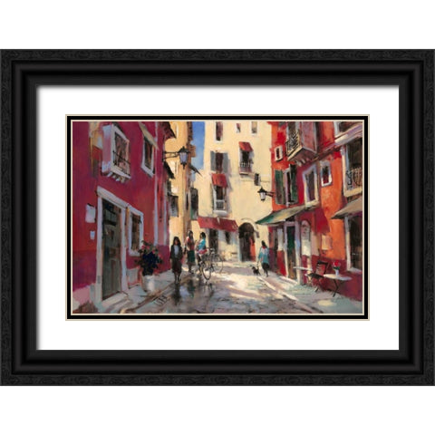 Buon Giorna Bellas Black Ornate Wood Framed Art Print with Double Matting by Heighton, Brent
