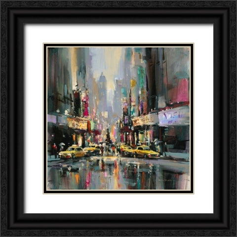 City Street Impression Black Ornate Wood Framed Art Print with Double Matting by Heighton, Brent