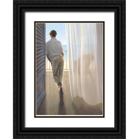 Terrace View Black Ornate Wood Framed Art Print with Double Matting by Lynch, Brent