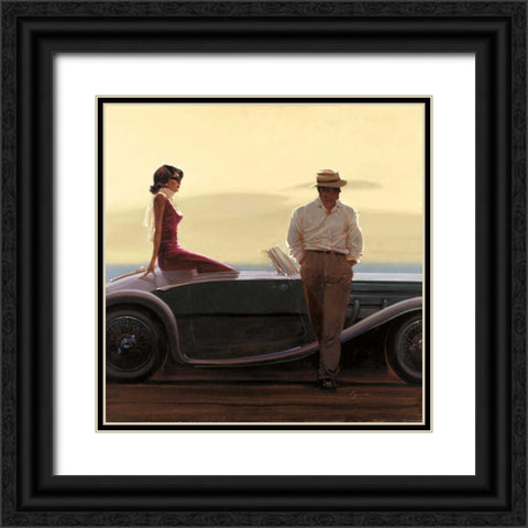 Coastal Drive Black Ornate Wood Framed Art Print with Double Matting by Lynch, Brent