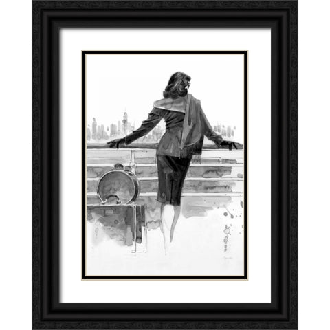 Port of Call Study Black Ornate Wood Framed Art Print with Double Matting by Lynch, Brent