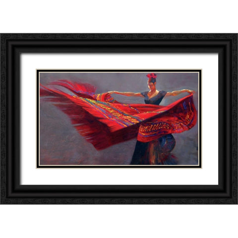 Blanket Dance Black Ornate Wood Framed Art Print with Double Matting by Lynch, Brent