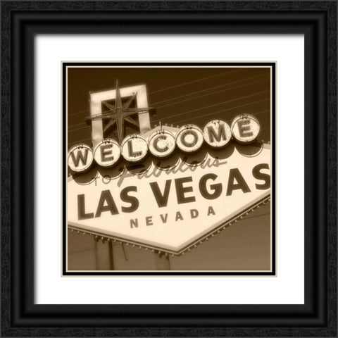 Welcome Sign Black Ornate Wood Framed Art Print with Double Matting by Robertson, Walter