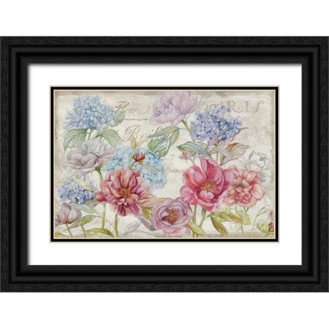 Marche Bouquet Black Ornate Wood Framed Art Print with Double Matting by Studio Rofino