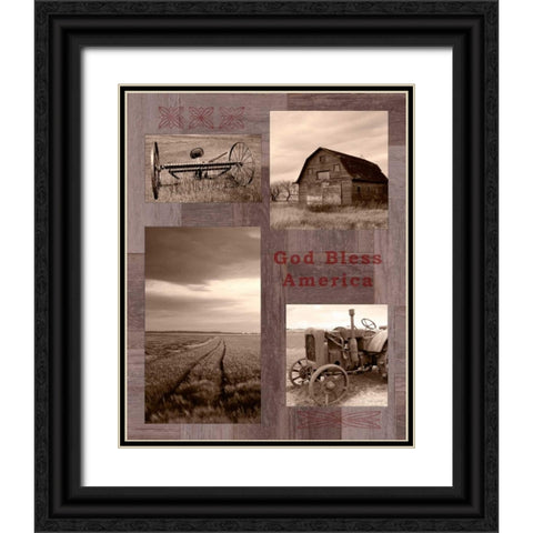 God Bless America Black Ornate Wood Framed Art Print with Double Matting by Appleman, Sam