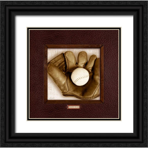 Vintage Baseball Black Ornate Wood Framed Art Print with Double Matting by Appleman, Sam