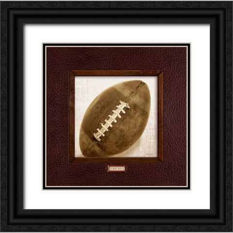 Vintage Football Black Ornate Wood Framed Art Print with Double Matting by Appleman, Sam