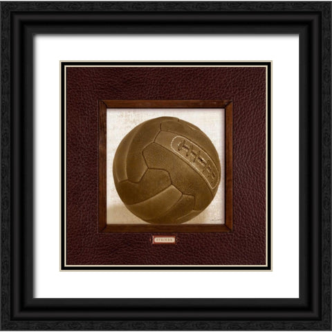Vintage Soccer Black Ornate Wood Framed Art Print with Double Matting by Appleman, Sam