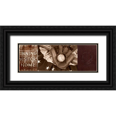 All American Game Black Ornate Wood Framed Art Print with Double Matting by Appleman, Sam
