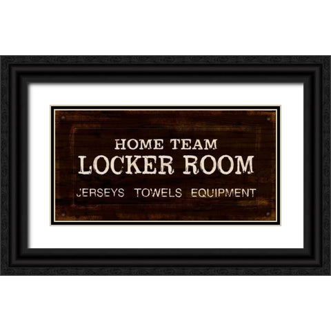 Vintage Locker Room Black Ornate Wood Framed Art Print with Double Matting by Appleman, Sam