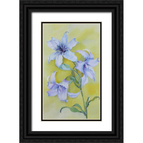 Floral  Black Ornate Wood Framed Art Print with Double Matting by Mayskaya, Alisa
