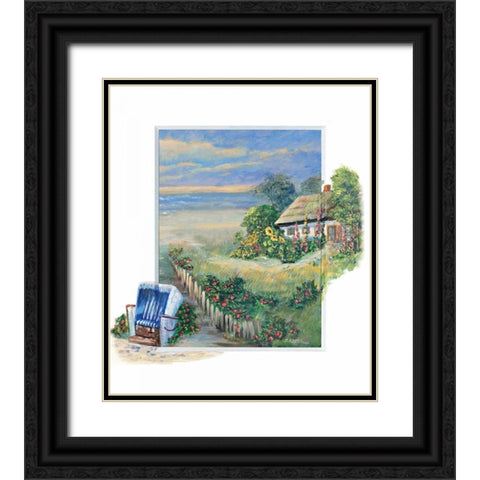 Path to the beach Black Ornate Wood Framed Art Print with Double Matting by Schottler, Katharina