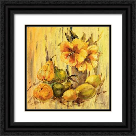 Yellow creation I Black Ornate Wood Framed Art Print with Double Matting by Schottler, Katharina