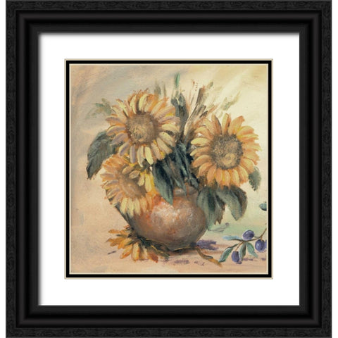 Sunflower bouquet ll Black Ornate Wood Framed Art Print with Double Matting by Schottler, Katharina