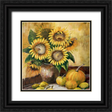 Sunflower bouquet lV Black Ornate Wood Framed Art Print with Double Matting by Schottler, Katharina