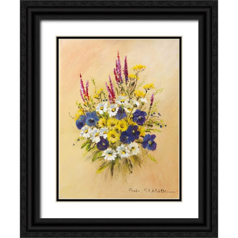 Roadside bouquet II Black Ornate Wood Framed Art Print with Double Matting by Schottler, Katharina