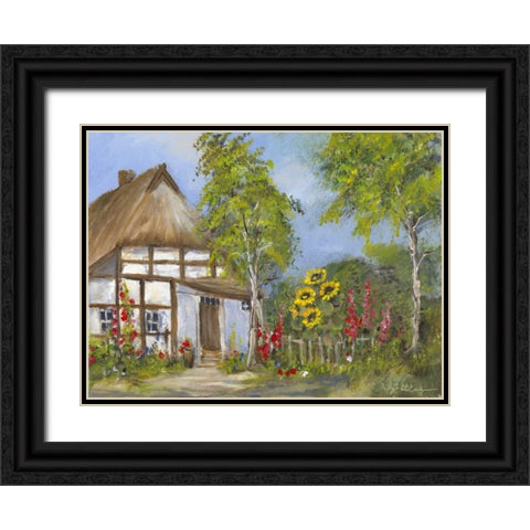 Old farmershouse I Black Ornate Wood Framed Art Print with Double Matting by Schottler, Katharina