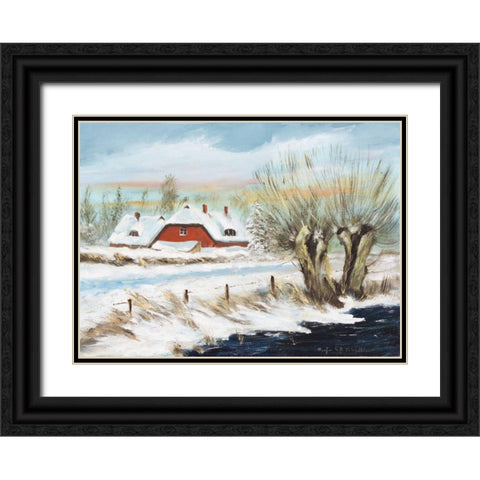 Winter I Black Ornate Wood Framed Art Print with Double Matting by Schottler, Katharina