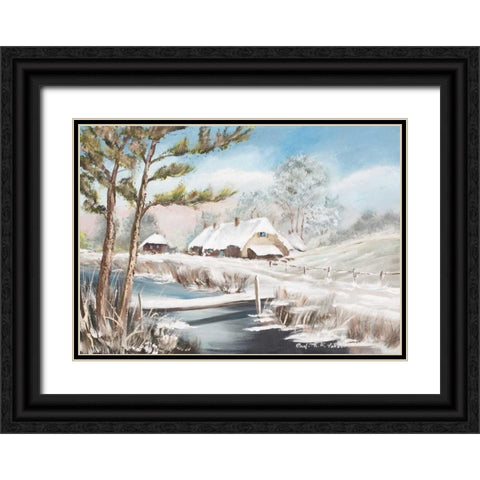 Winter II Black Ornate Wood Framed Art Print with Double Matting by Schottler, Katharina