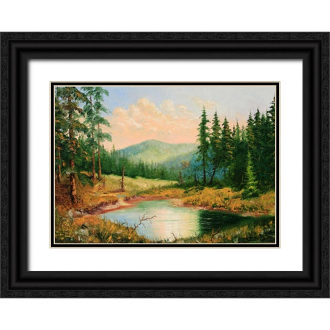 Gornoe Ozero Black Ornate Wood Framed Art Print with Double Matting by Vlagyislav, Najgyonov