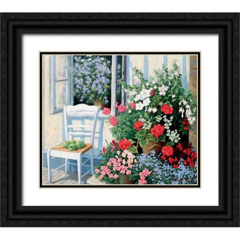 Grannys chair Black Ornate Wood Framed Art Print with Double Matting by Motz, Peter