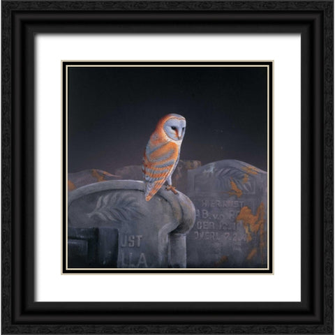 Grafeyard owl Black Ornate Wood Framed Art Print with Double Matting by Weenink, Ruud