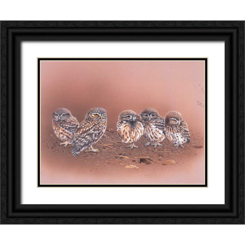 Birdy II Black Ornate Wood Framed Art Print with Double Matting by Weenink, Ruud
