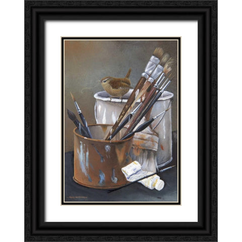 Paint material Black Ornate Wood Framed Art Print with Double Matting by Weenink, Ruud