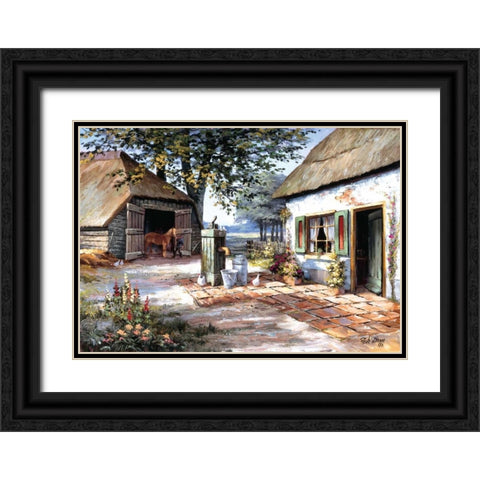 The farm Black Ornate Wood Framed Art Print with Double Matting by Withaar, Reint