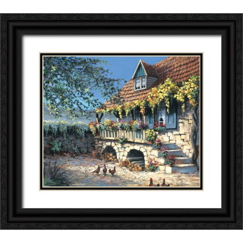 Sunny yard Black Ornate Wood Framed Art Print with Double Matting by Withaar, Reint