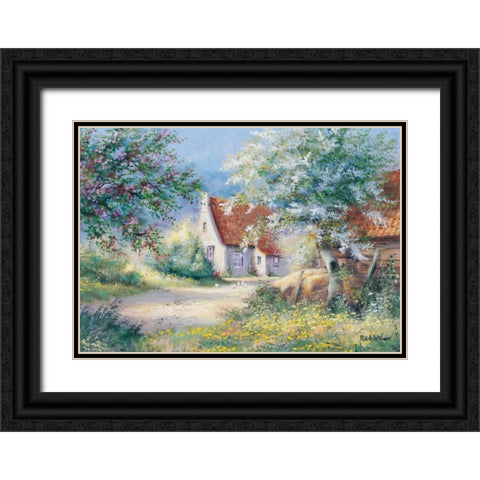 Scent of blossom Black Ornate Wood Framed Art Print with Double Matting by Withaar, Reint