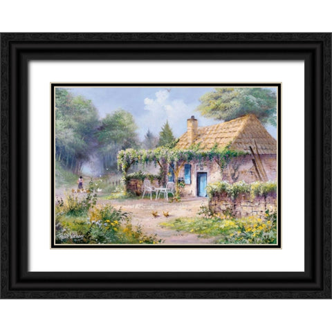 Blue door Black Ornate Wood Framed Art Print with Double Matting by Withaar, Reint