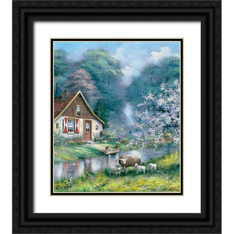 Spring Black Ornate Wood Framed Art Print with Double Matting by Withaar, Reint