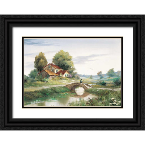 The bridge Black Ornate Wood Framed Art Print with Double Matting by Withaar, Reint