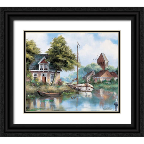 Back home Black Ornate Wood Framed Art Print with Double Matting by Withaar, Reint