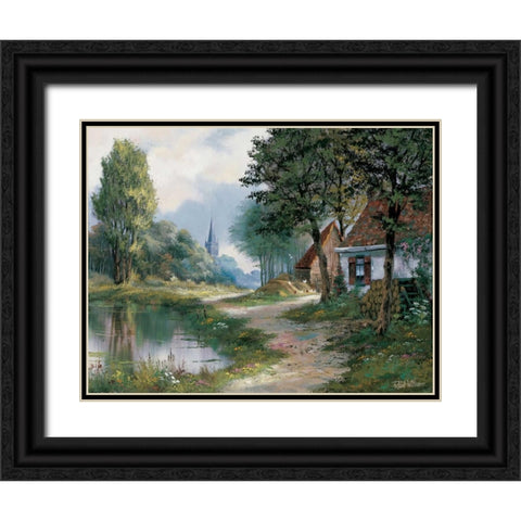 Path of peace Black Ornate Wood Framed Art Print with Double Matting by Withaar, Reint